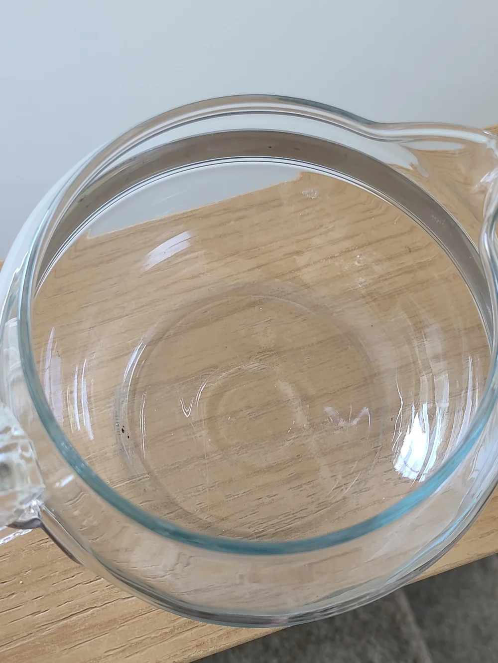 Vintage Pyrex Clear Glass Teapot with Silver Band